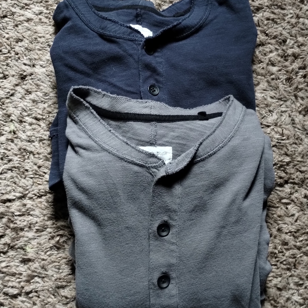 Navy and Gray Henley Shirts